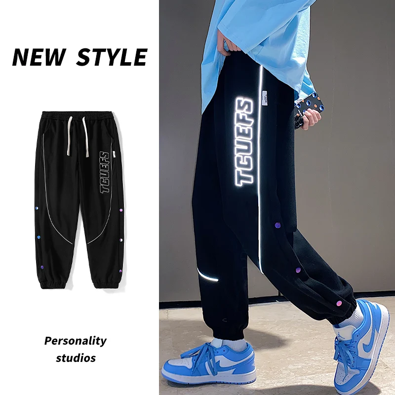

2022 Spring Men Casual Sweatpant Loose Track Pants Urban Comfortable Trousers Joggers Pants Japan Style Elastic Waist Sweatpants