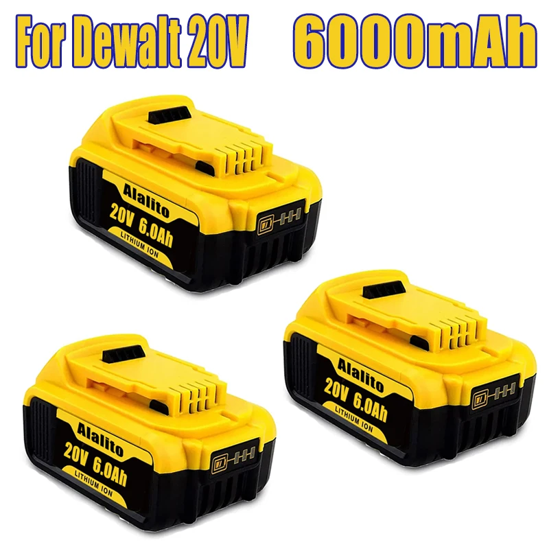 

For Dewalt DCB200 20V 6.0Ah Replacement Battery Compatible with For Dewalt 18V/20V Tools Battery+battery charger