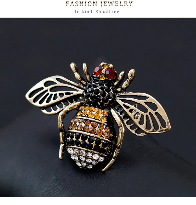 

Sheishow Fashion Colorful Bee Brooch for Women Men Delicate Alloy Inlaid Rhinestones Design Shiny Trend Jewelry Unisex Accessory