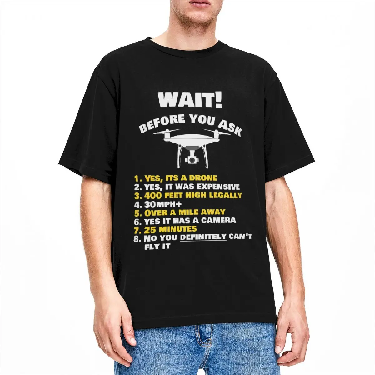 Футболка Летающая из хлопка с принтом для мужчин и женщин