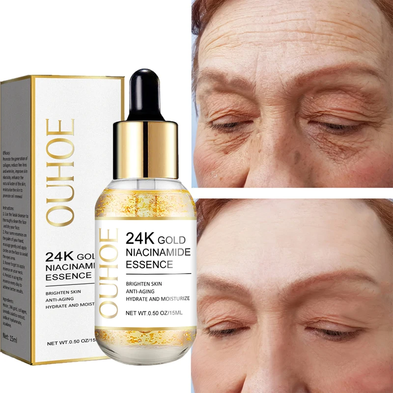 24K Gold Wrinkles Removal Face Serum Lifting Firming Fade Fine Lines Anti-Aging Essence Whitening Moisturizer Skin Care Products