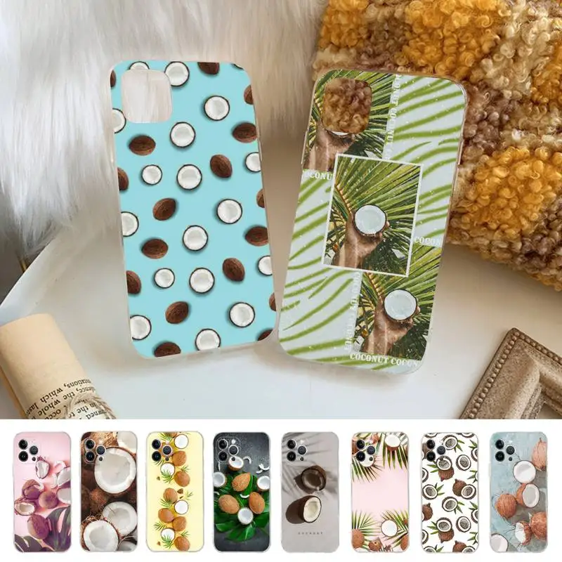 

Coconut Phone Case For iPhone 11 12 13 14 Mini Pro Max XR X XS TPU Clear Case For 8 7 6 Plus SE 2020