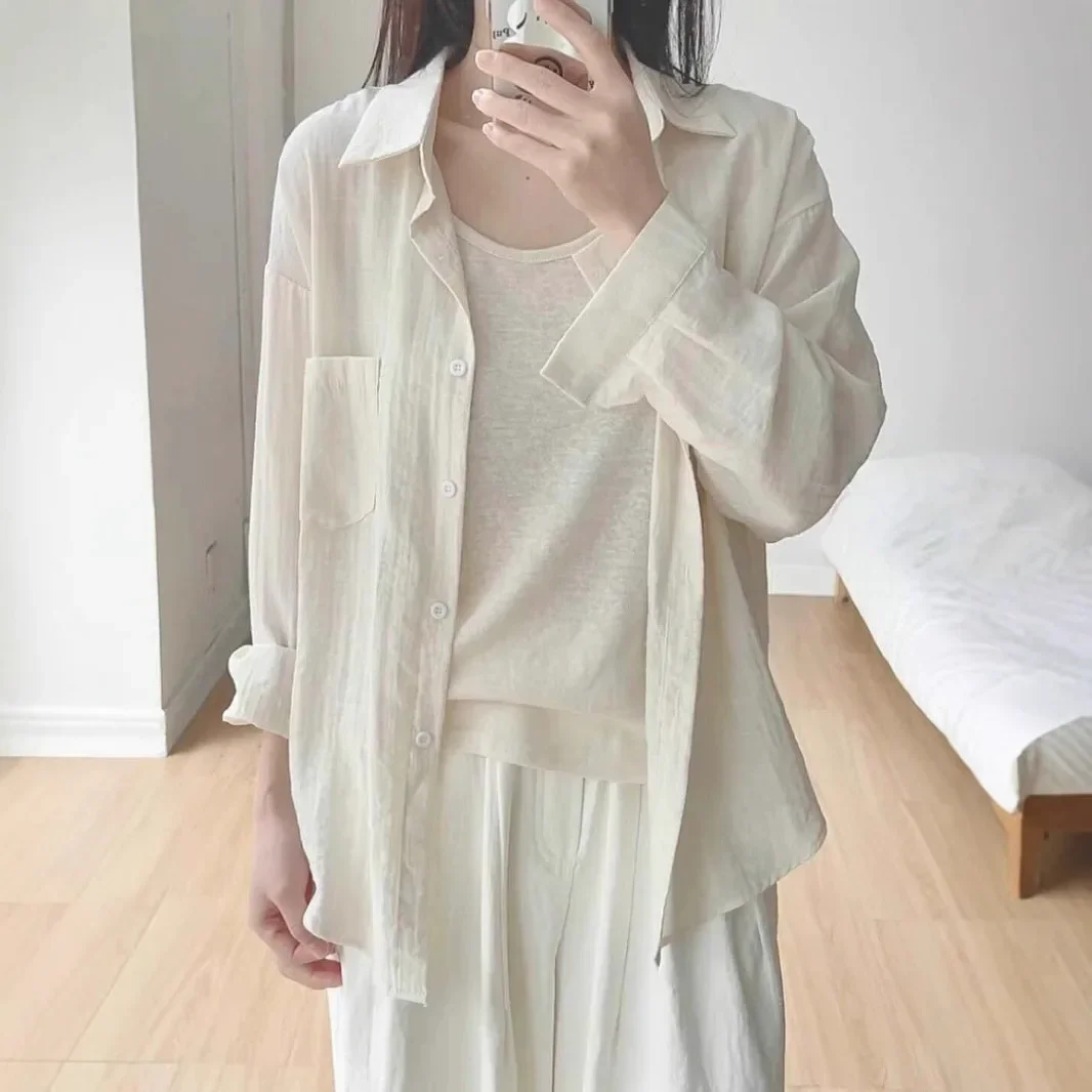 Оптовая продажа осенне-зимняя тонкая рубашка с длинными рукавами в корейском