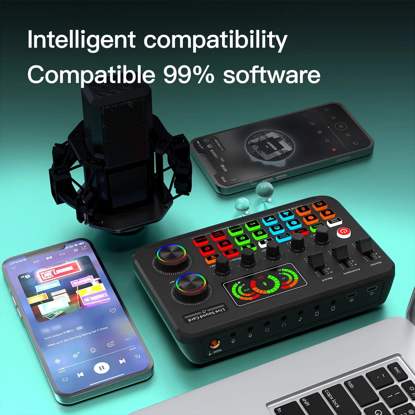 BB F996 Живая звуковая карта для ПК телефона прямая трансляция подкастинг студийная