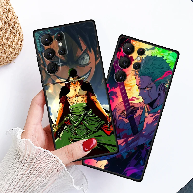 Zoro аниме O-One P-Piece мультфильм для Samsung Galaxy S24 S23 S22 S21 S20 FE S10 S10E Plus Ultra Pro Lite 5G черный