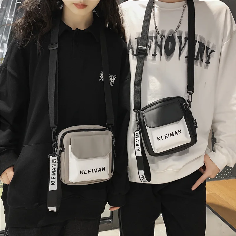 

Small Crossbody Bag for Men Women 2022 Canvas Shoulder Messenger Bags Korean Fashion Cotton Cloth Female Student Phone Purses