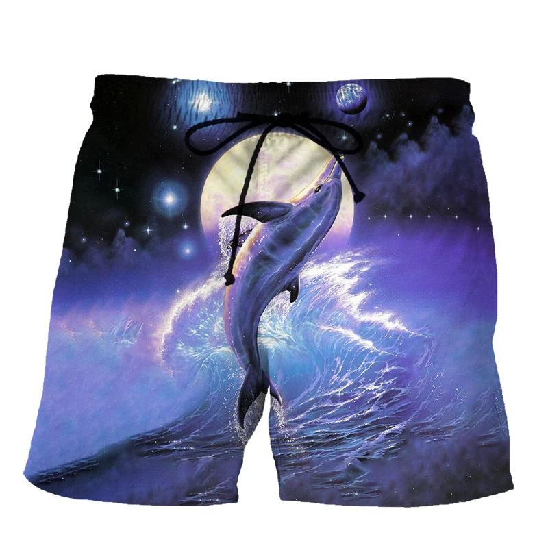 

Men Women 2023 Fashion Summer Shorts Cute Dolphin 3d Print Casual Shorts Swimsuit Beach Quick Drying Trunks Board shorts