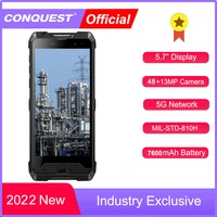 2022 New CONQUEST S29 Night Vision IP68 Waterproof Rugged Smartphone Mobile Phone Fingerprint Face Android11 48MP Camera