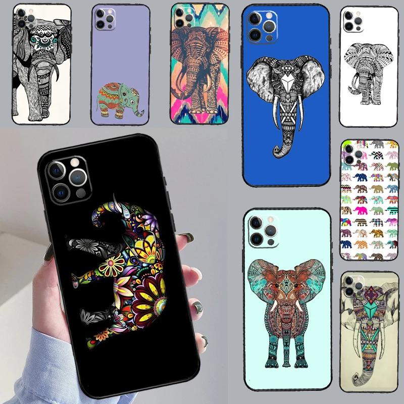 Чехол для телефона Totem Aztec Elephant iPhone 11 12 13 14 15 Pro Mini X XR XS Max 7 8 Plus SE 2022