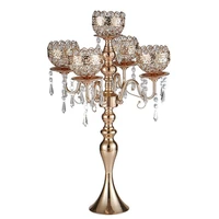 5 arm candle holder table centerpiece 5 heads tall crystal candlestick wedding centerpieces candelabra