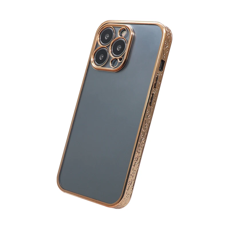 

New Electroplated Tpu Phone Case for IPhone13 12 13PRO MAX Straight Edge Embossed 7 8 Plus X/xs/xr All-inclusive Protection