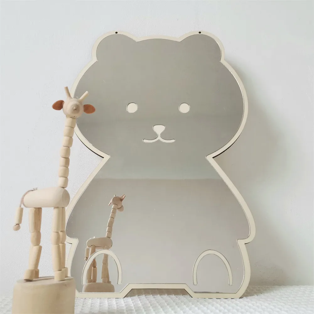 INS Nordic Creative Home Decoration Crafts Rabbit Bear Children Acrylic Mirror Room Decoration Baby Photo Props