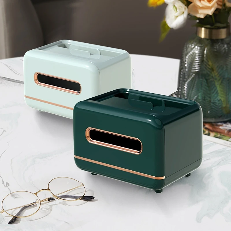 

Home Office Tissue Box Cover Storage Waterproof Paper Towel Dispenser Drawer Desktop Sundries Table Napkins Holder