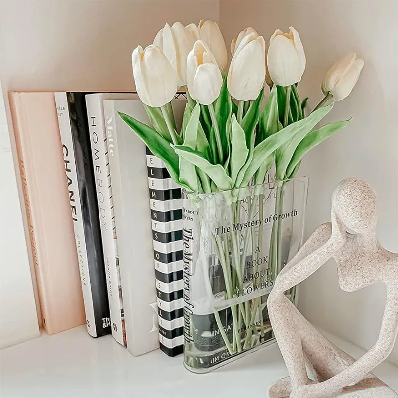 

INS Creative Clear Book Flower Vase, Acrylic Transparent Vases, Home Decoration, Artistic Modern Hydroponic Desktop Ornament Gif