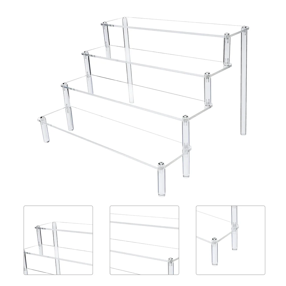 

Acrylic Display Stand Shelf Detachable Ladder Shelves Practical Perfume Desk Storage Rack Four-layers