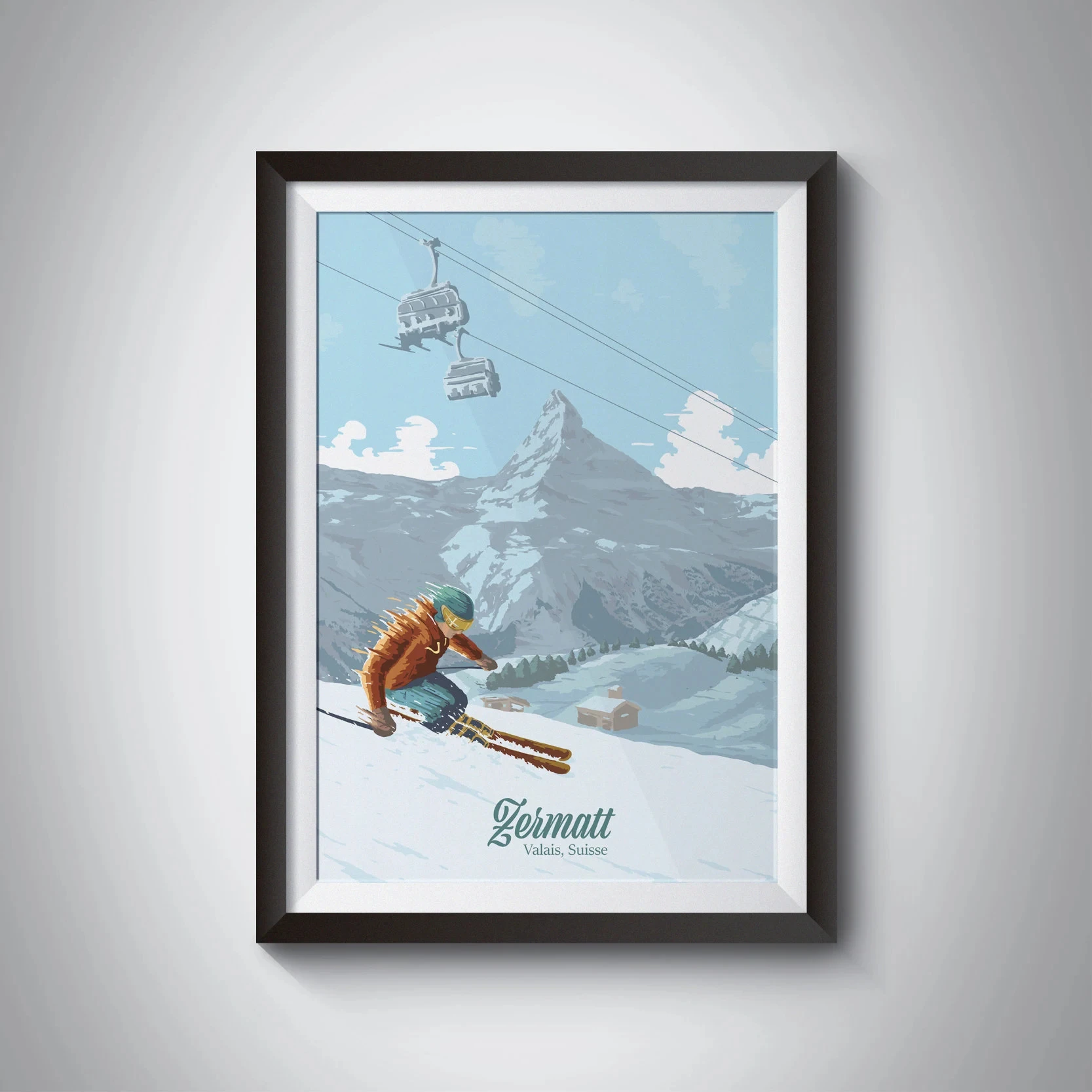 

Винтажный постер Saalbach: пейзаж гор