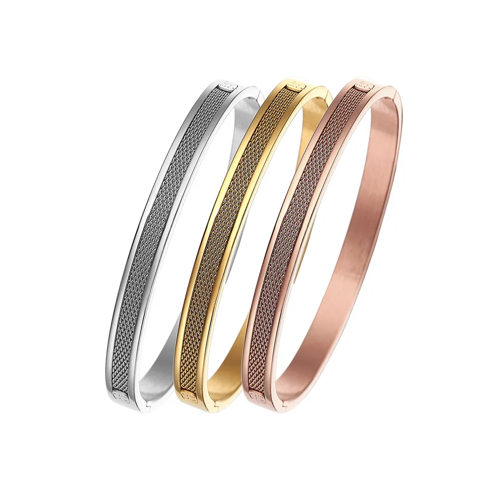 

High Quality Stainless Steel Net Bracelet Trendy 6mm 8mm Friendship Bangles For Women Weddings Party Jewelry Vintage Accessories