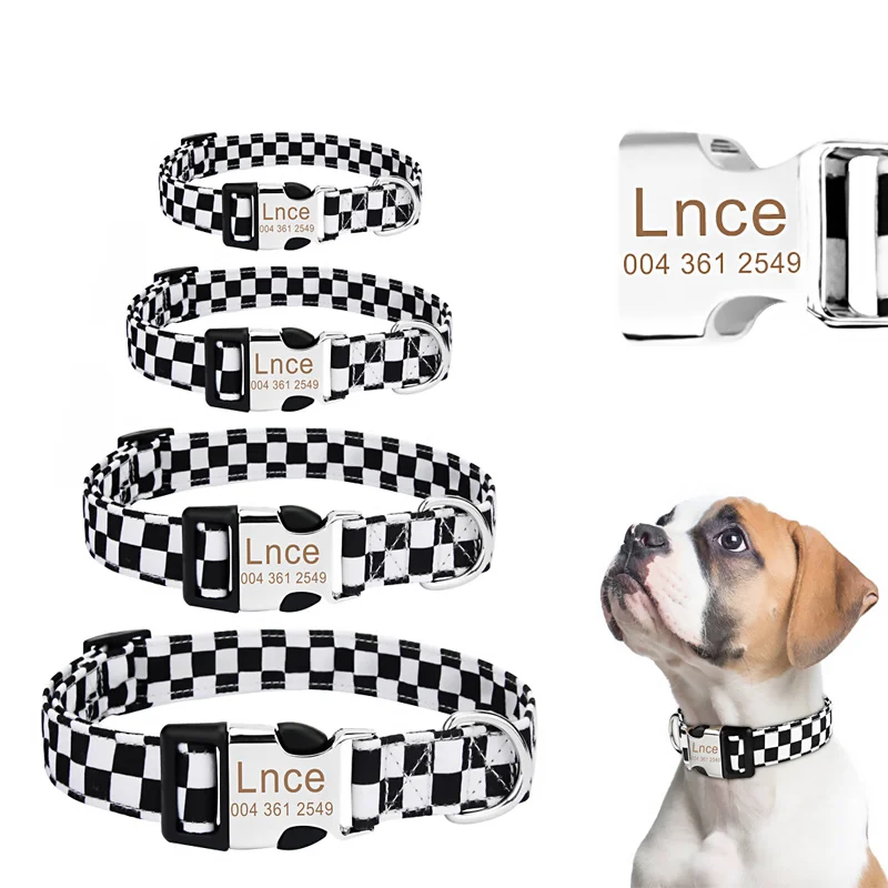 

Adjustable Dog Collar Free Custom ID Carved Name Phone Personalized New Dog Collar Pet Dog Tag Printing Cats Collar for All Dogs