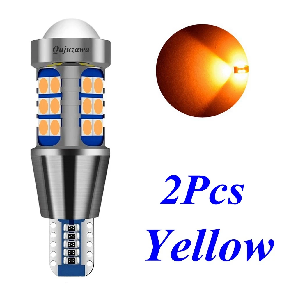 

2 шт. T15 LED W16W Светодиодные лампы 912 921 WY16W Супер яркий 3030 Чип Хвост Стоп-сигналы Canbus Без ошибок Автоматическая резервная лампа заднего хода 12 В