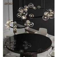post modern nordic living room lamp glass bubble black circular chandelier creative home dining room bedroom lobby chandelier