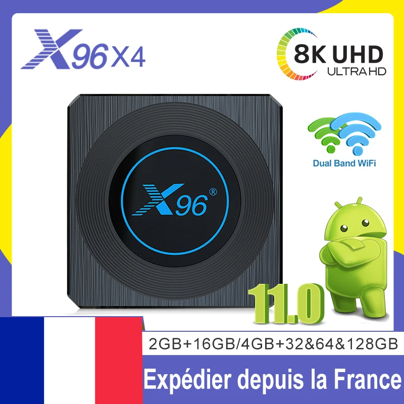 

ТВ-приставка X96 X4, Android 11,0, Amlogic S905X4, Поддержка Dual Wifi BT4.1, медиа-ресиверы 4 ГБ, 64 ГБ, 32 ГБ, 8K, RGB светильник ка, Смарт ТВ-приставка
