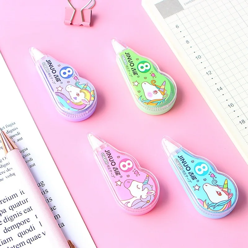 Корректирующая лента с 4 звездами милый единорог белый цвет рекламный подарок