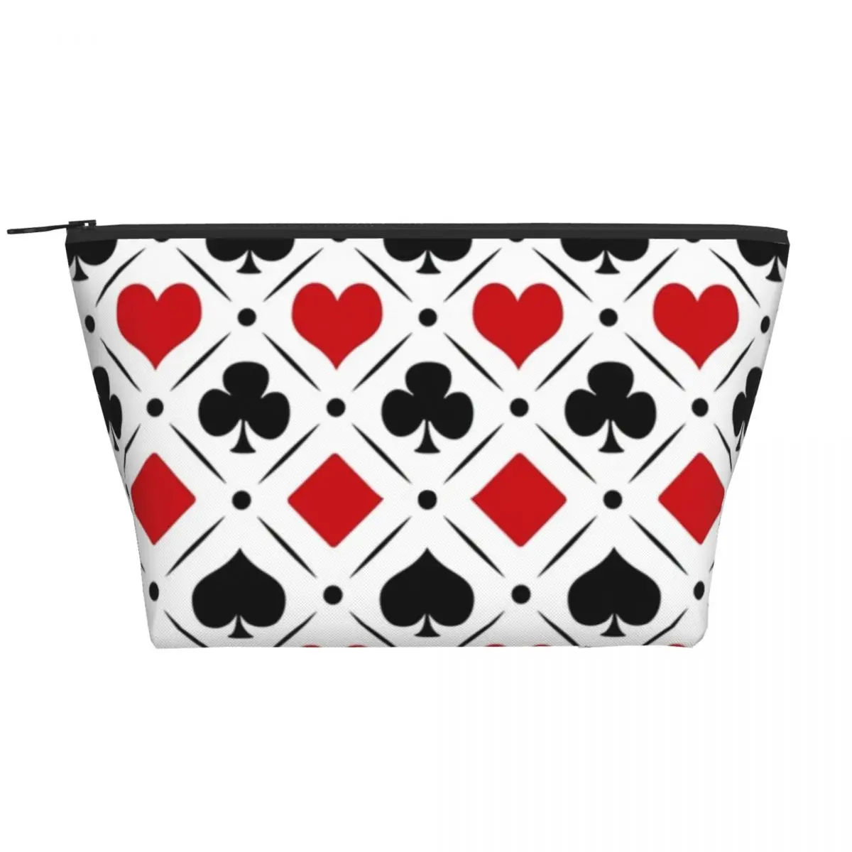 

Poker Symbols Zipper Storage Organizers Playing Card Suits Pack Makeup Pouch Restroom For Girl Cosmetic Bags