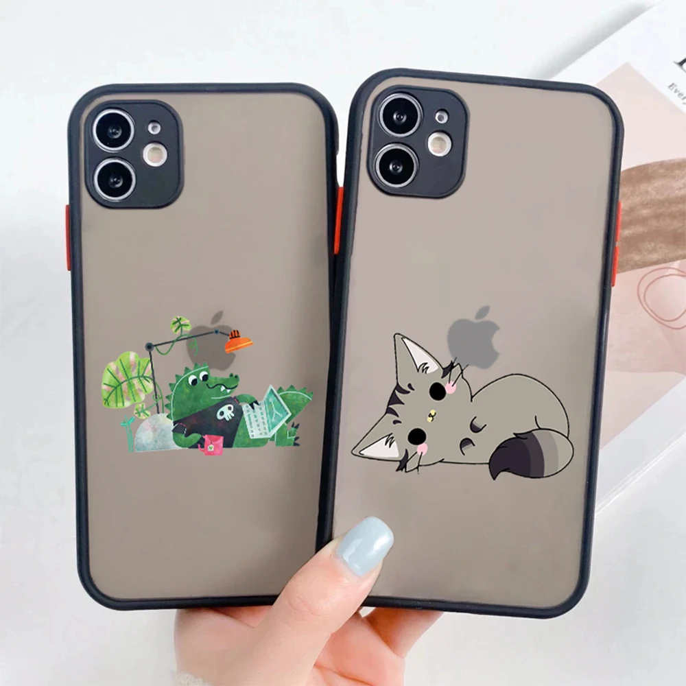 

Cartoon Crocodile Phone Case For iPhone 14 Plus 12 ProMax Cases For iPhone 13 Mini 11 7 8 8Plus XR XS Max Hard Back Coque Cover