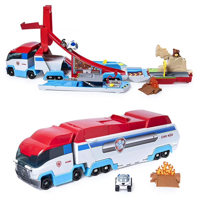 

Paw Patrol Rescue Bus Launch Transforming 2-in-1 Track Set Vehicle Toy Set Patrulla Canina Pat Patrol Kids Birthday Gifts Chase