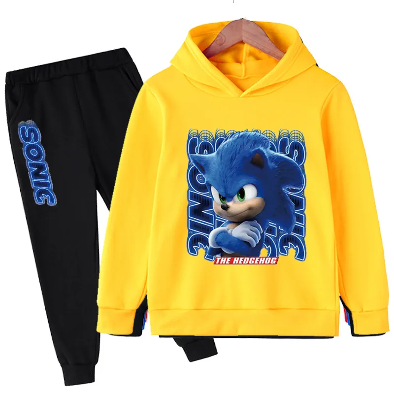 Суперзвуковой костюм для девочек свитшот с капюшоном и штаны комплект детской