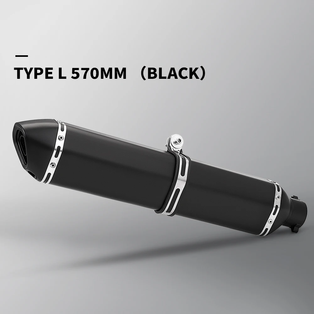 Фото Универсальная выхлопная труба для мотоциклов 300/370/470/570 мм, 51 мм, модифицированный глушитель, глушитель с DB-киллером. №3