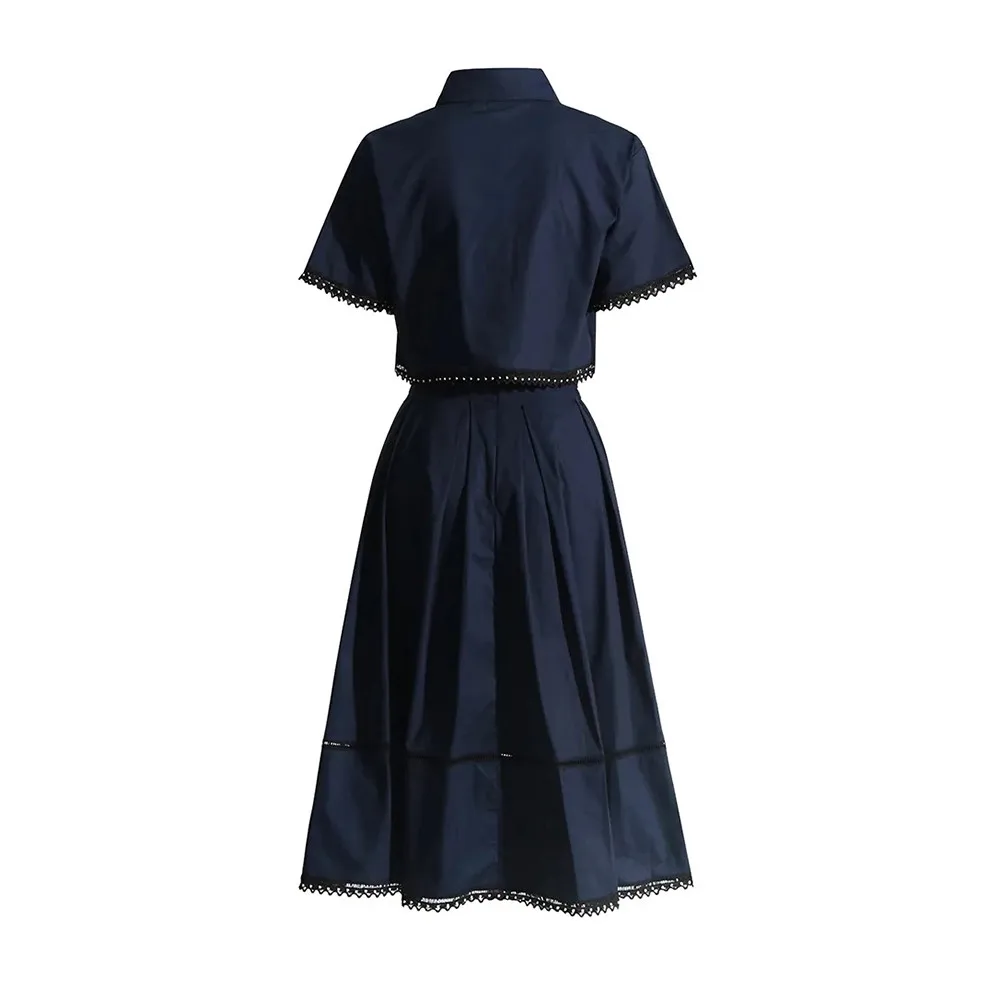 Женский комплект из двух предметов VGH топ с отложным воротником и коротким