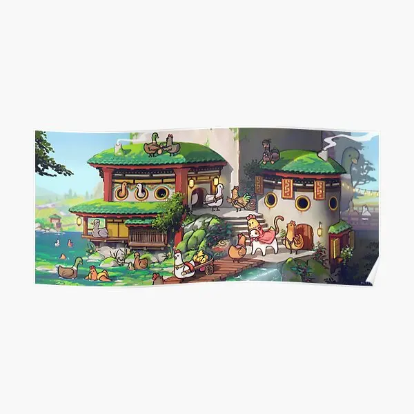 

Постер с изображением утиной деревни, винтажное художественное украшение для картины, современный настенный Декор, смешная Настенная роспись для дома без рамки