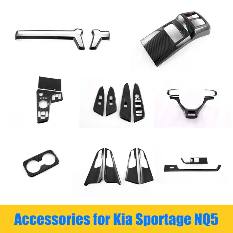 

Для Kia Sportage NQ5 2022 2023 полностью из углеродного волокна аксессуары для интерьера ABS декоративный чехол отделка LHD