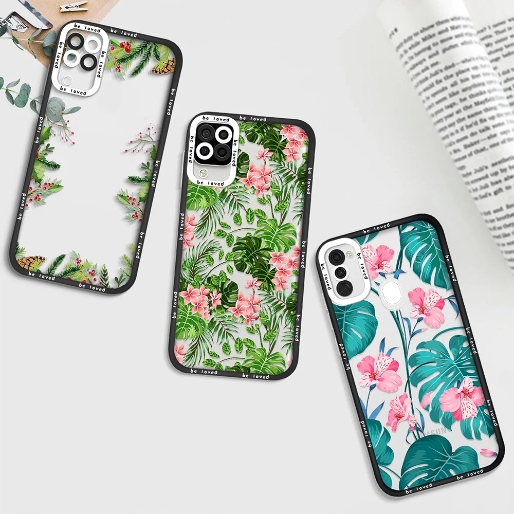 

Tropical Plant Phone Case for Samsung A11 A12 A71 A21S A32 4G A52 A52S A53 5G A72 S22 Plus S22Ultra Shockproof Fundas Back Cover