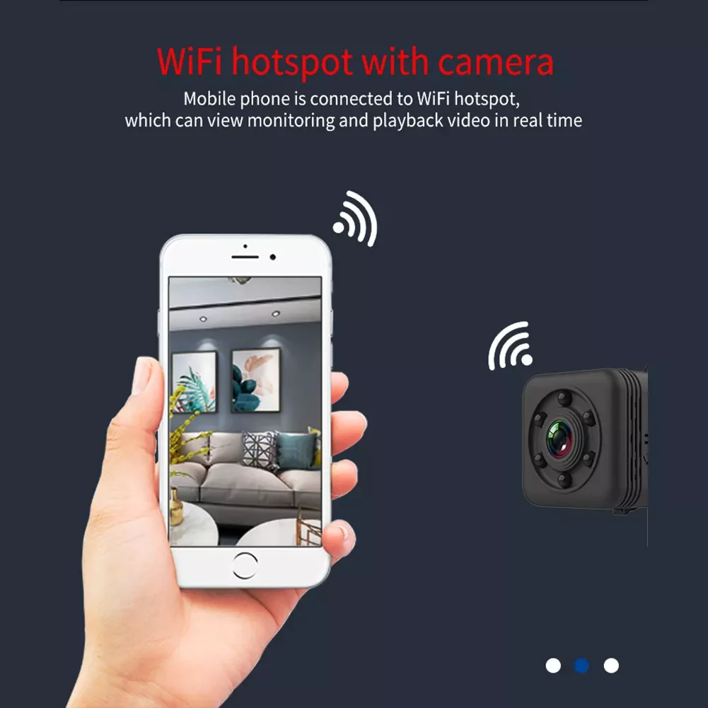Mini WIFI IP Camera Waterproof Camera Cam Video Sensor HD Night Vision DVR Loop Recording Sports Camcorder with Base enlarge