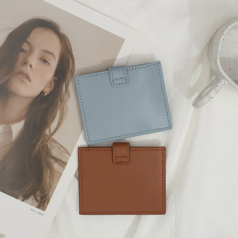 Women's Wallet Fashion Short Buckle Contrasting Color Folding Houndstooth Clutch Purse Ladies Multi-card Card Holder Coin Purse