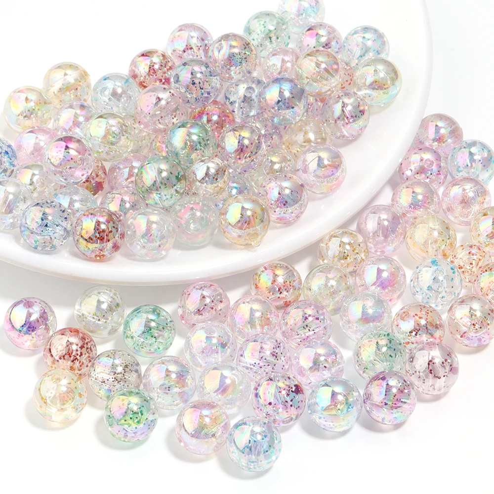 8/10/12 мм акриловые цветные бусины с покрытием прозрачные яркие круглые россыпью