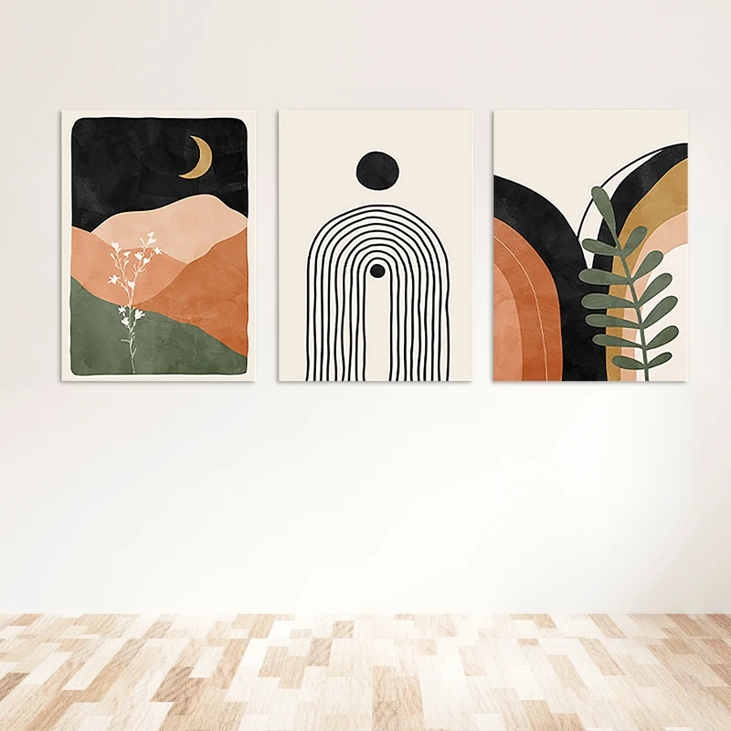 

3 шт., печать, постер, комбинация трех картин, абстрактные скандинавские украшения, Художественная печать, живопись в богемном стиле, живопись