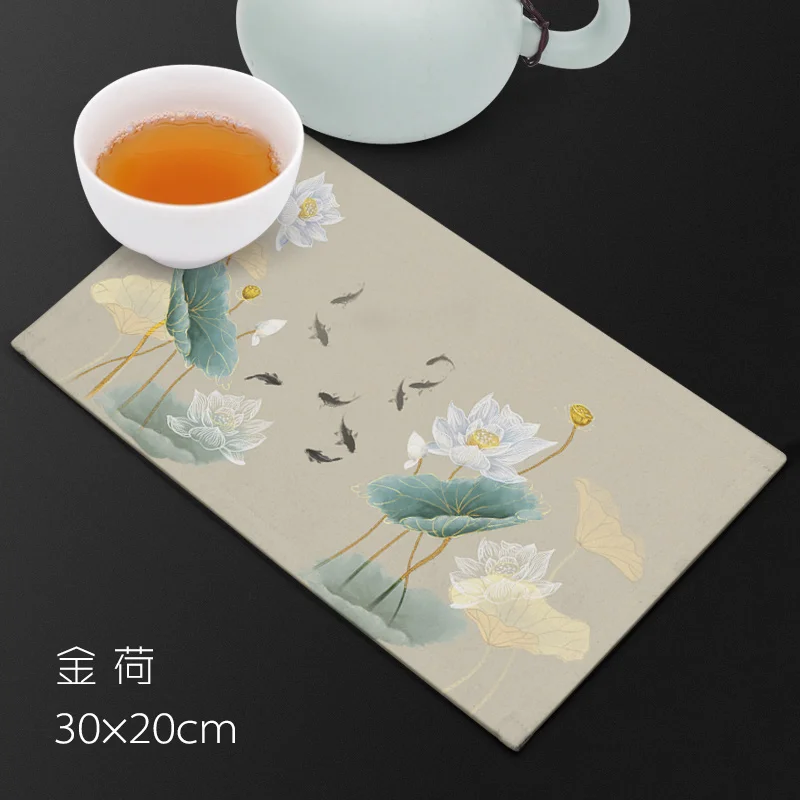 

Tea Towel Absorbent Rectangular Towel Fabric Chinese Style Tea Towel Pad Small Square Towel Tea Table Tablecloth 30*20cm