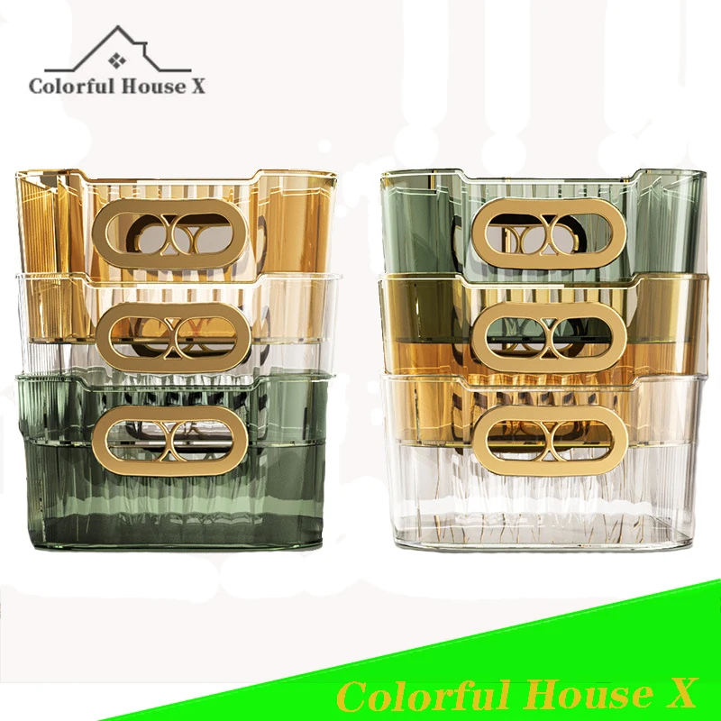 

Household Transparent Visible With Lid Storage Box Large-Capacity Desktop Sundries Storage Box Multi-Functional PET Organizer