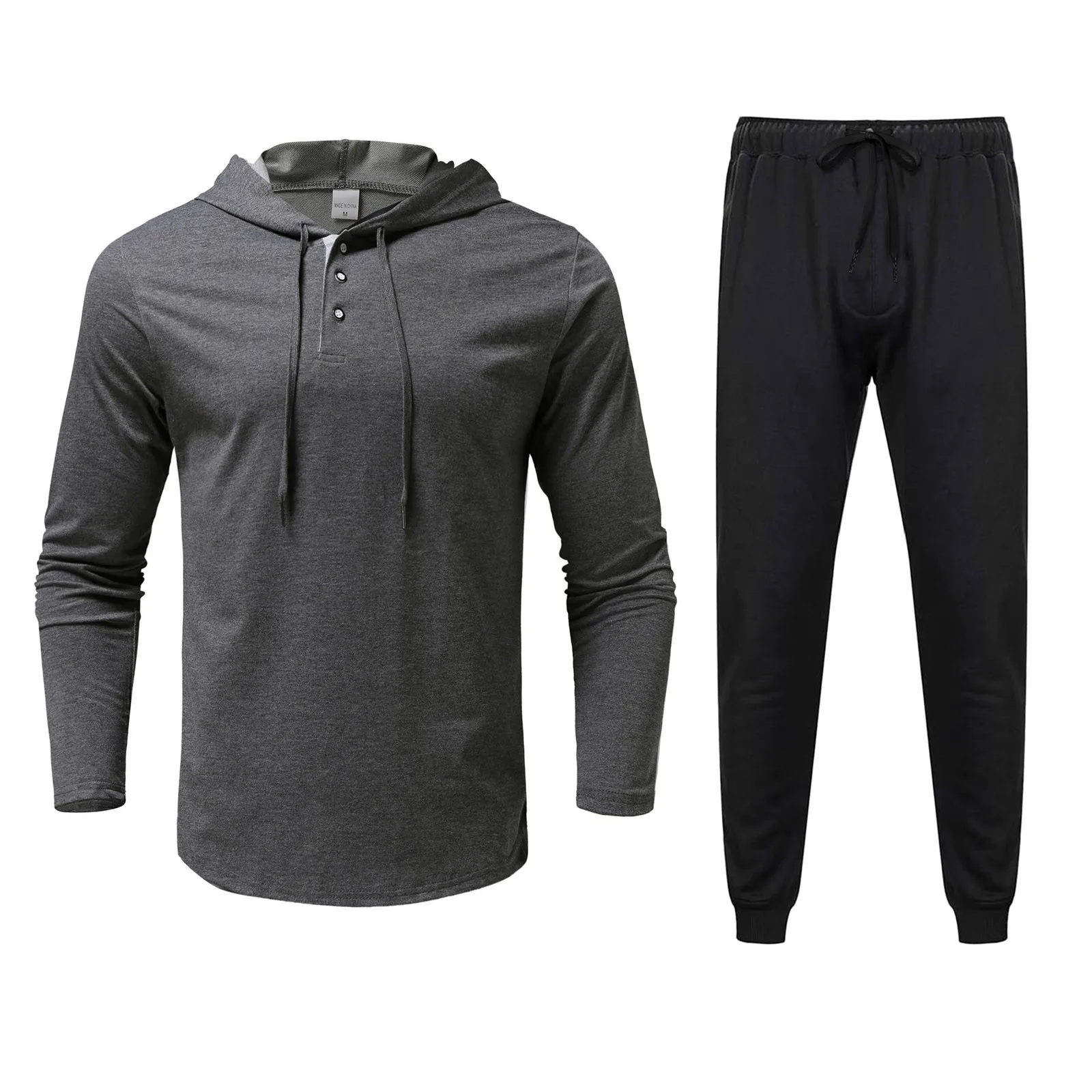 Мужской однотонный спортивный пуловер с длинным рукавом Легкий свитшот от