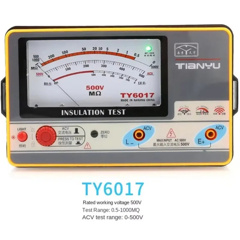 Фото Измеритель сопротивления изоляции Vibration TY6017/TY6018/TY6045, мегаомметр, 500В, 1000В №5