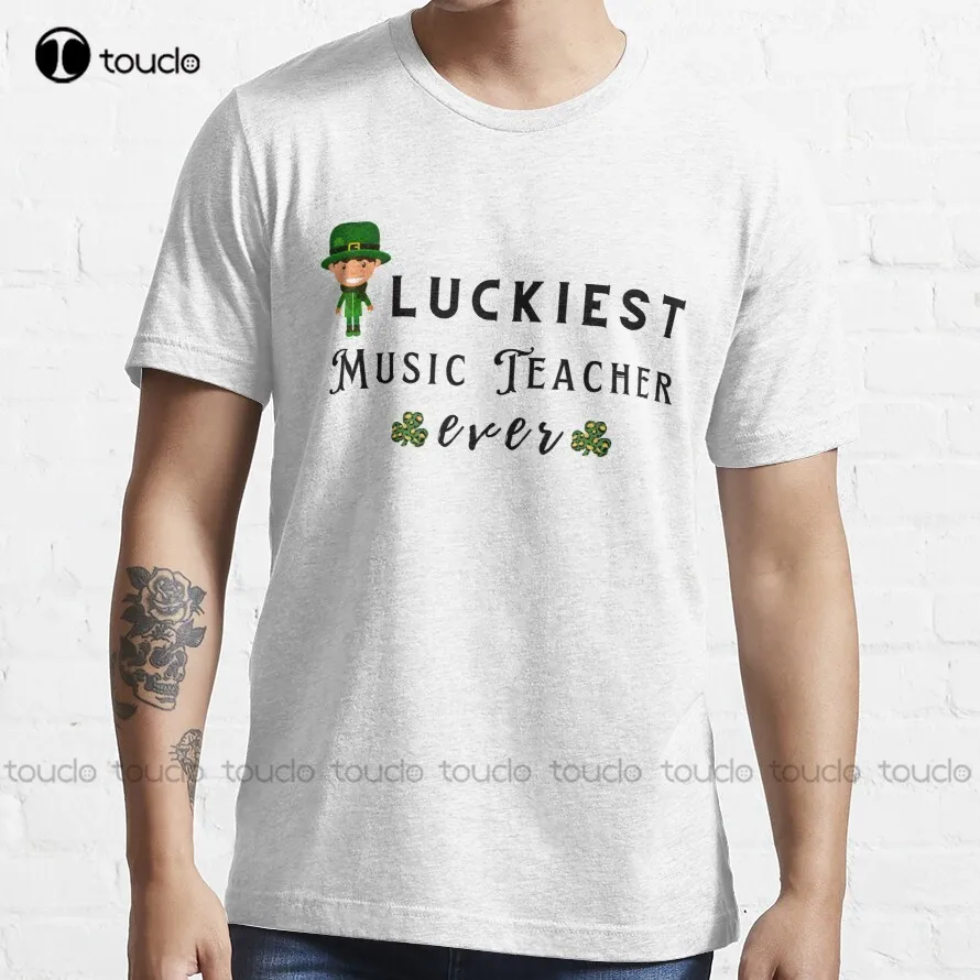 

Luckiest Music Teacher Ever T-Shirt Green Shirt Cotton Outdoor Simple Vintag Casual Tee Shirt Custom Aldult Teen Unisex Xs-5Xl