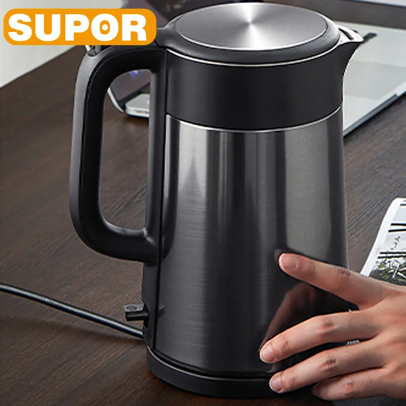

SUPOR Electric Kettle 1.7L Large Capacity Home Kettle Portable Stainless Steel High Quality Home Kitchen Appliances Water Boiler