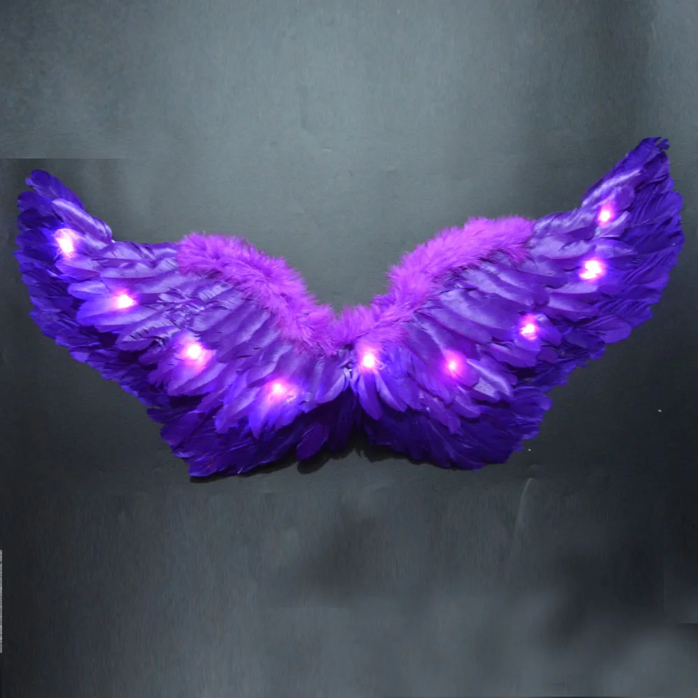 

Purple LED Light Up Angel Feather Wing Fairy Wings Props Gift Hen Party Wedding Birthday Cosplay Luminous Costume Halloween