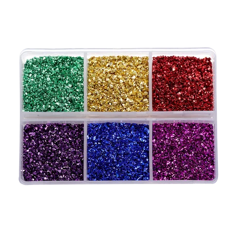 30g/caixa de pedras de vidro esmagado resina preenchimento de pedra quebrada irregular para resina de resina epóxi DIY Moldes artesanato de decoração de unhas Material