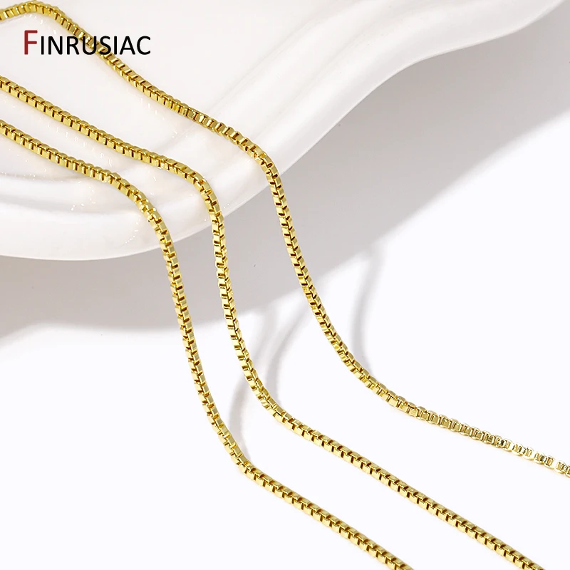 Латунная позолоченная цепочка длиной 45 см из 18-каратного золота