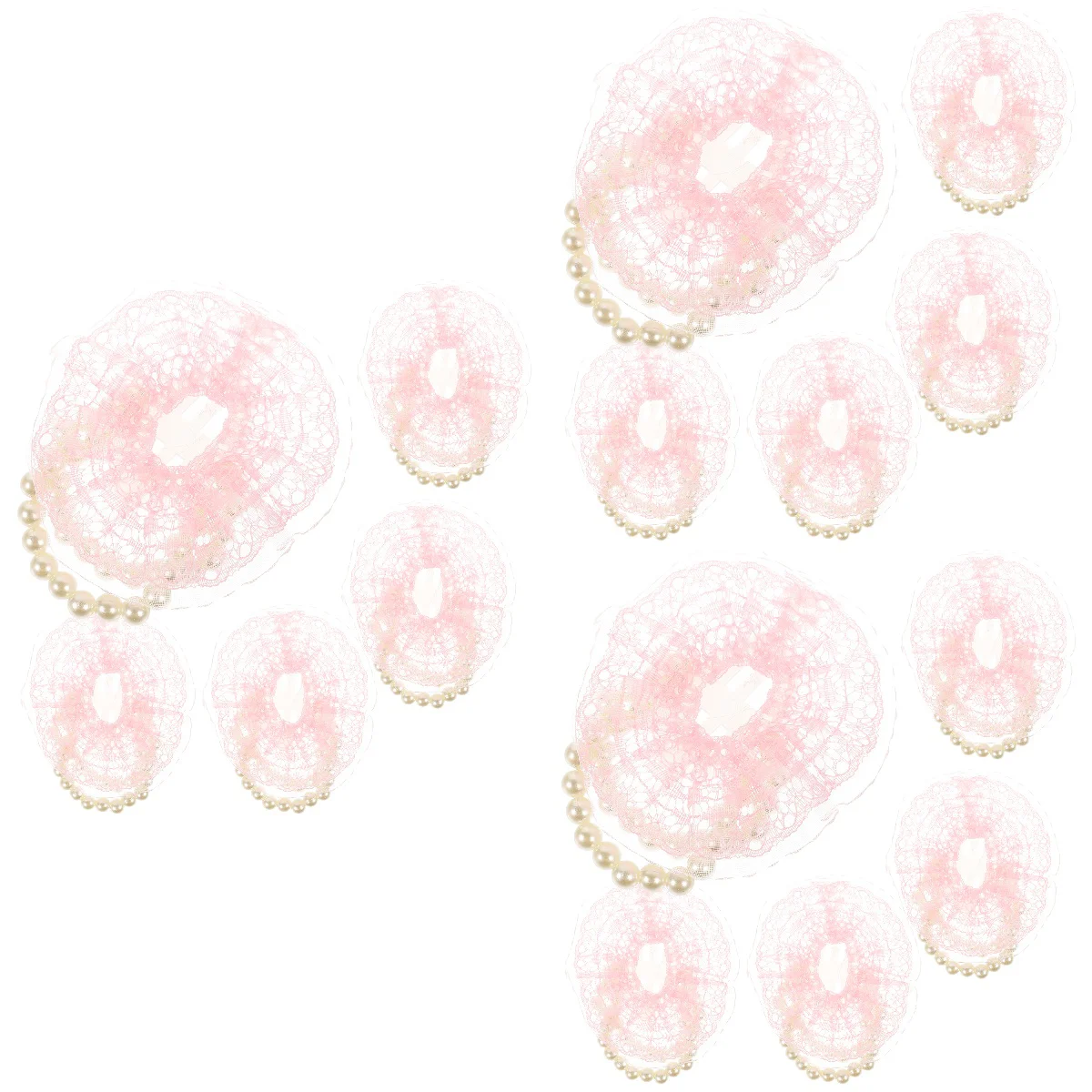 

30 pcs Lace Pearl Flower Wristlet Wedding Wrist Flower Bracelets DIY Base