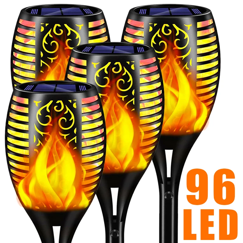 

Pathway Lawn Solar Flickering Flame Decor Solar Balcony Lights Outdoor Waterproof Lamp Patio Yard Lantern Garden Torch